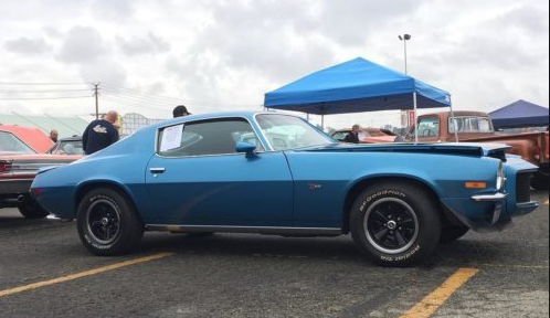 Blue Chevrolet Camaro at Swap Meet