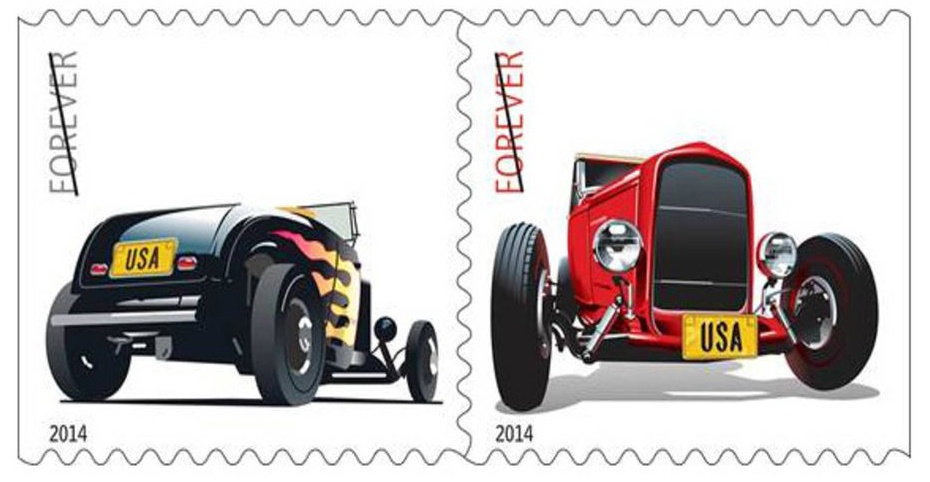 US Forever Stamps featuring Jay Leno's Ford Hot Rod