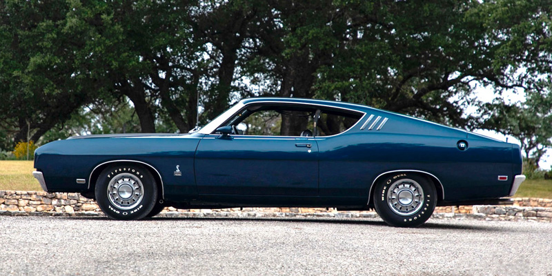 The 1969 Ford Torino Talladega in Presidential Blue. (Photo courtesy of Mecum.)