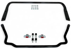 Front & Rear Sway Bars Set, Poly End Links, 1977-1990 GM B-Body, Gloss Black - 1977-1985 Oldsmobile Delta 88